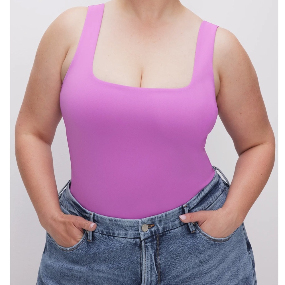 Good American Vibrant Pink Modern Tank Thong Bodysuit